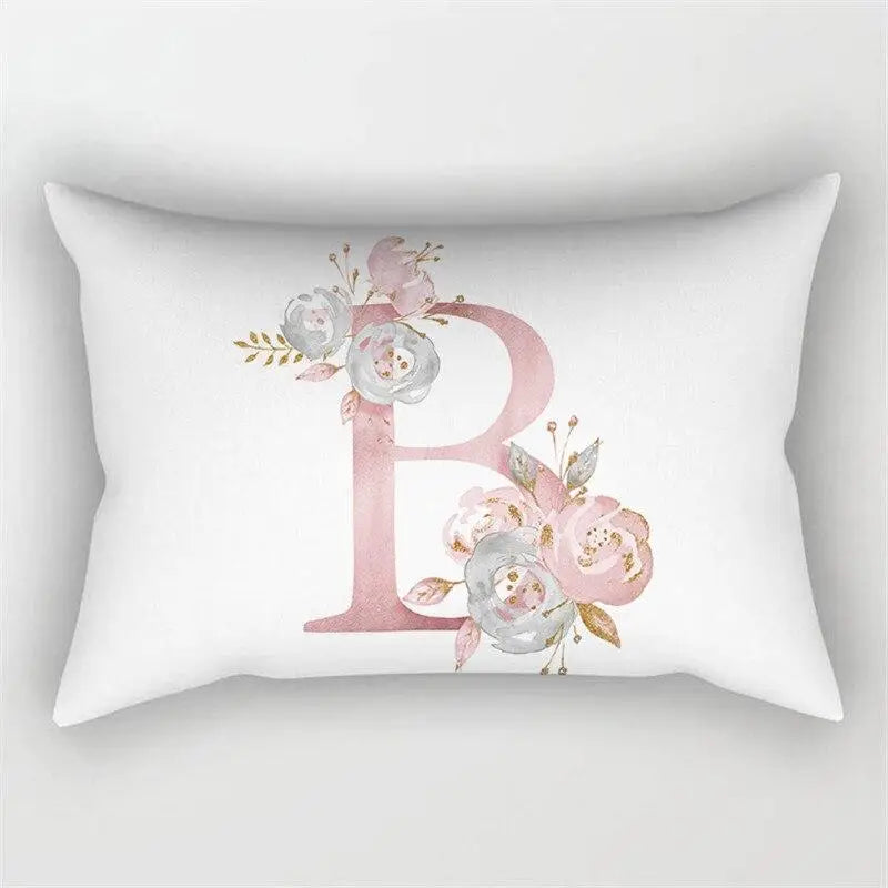 Pink Letter Cushion Cover