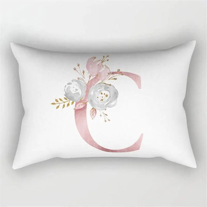 Pink Letter Cushion Cover