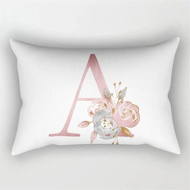 Pink Letter Cushion Cover